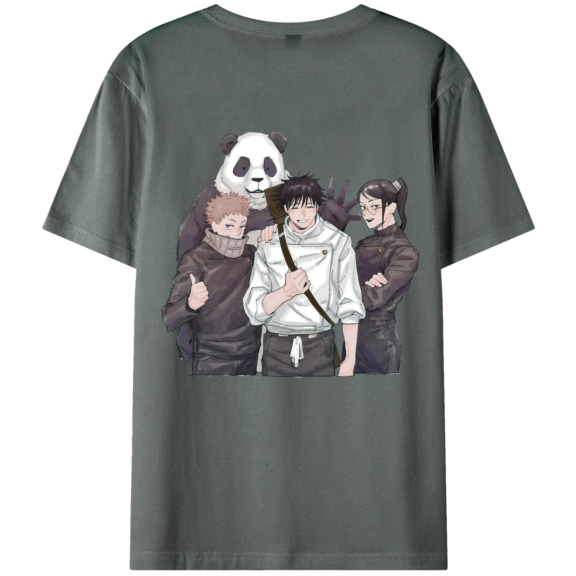（画像用） 呪術廻戦 Jujutsu Kaisen 綿100％ メンズ半袖Tシャツ（バックプリント） 通気性